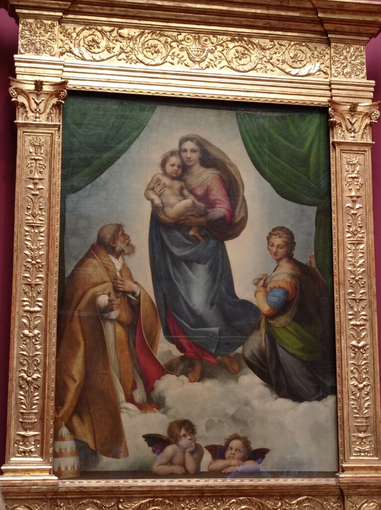 Raffaels Madonna mit sinnierenden Engeln