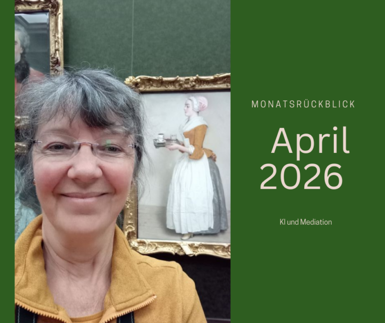 Ulrike steht in der Dresdener Galerie Ale Meister vor dem Gemälde 'Das Schokoladenmädchen' im April 2026